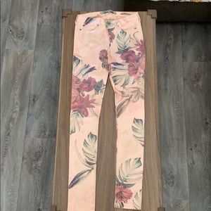 floral guess ultra skinny jeans